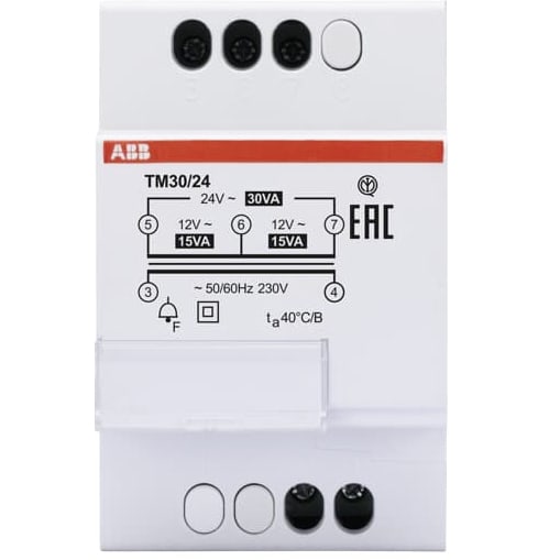 ABB Modulaire beltransformator TM 30/24 12-24V 30 VA Fail-Safe SELV 2CSM228765R0802