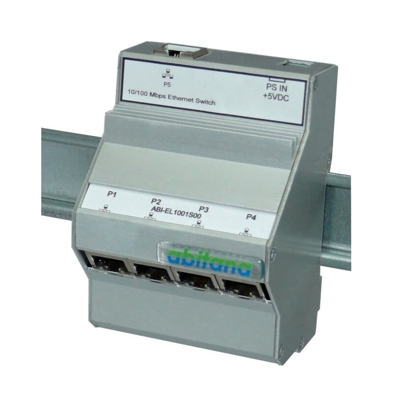 ABITANA Fast Ethernet Switch - 5 poorten 10/100bT - DIN rail/ voeding: 221 ABI-PS1001S14 ABI-EL1001S00
