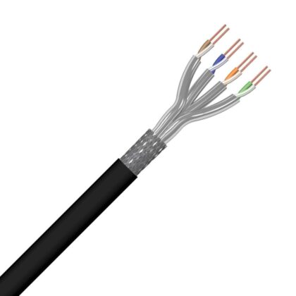 ACOME S/FTP CAT7 4P PE Fca Zwart Outdoor R7470A-T500