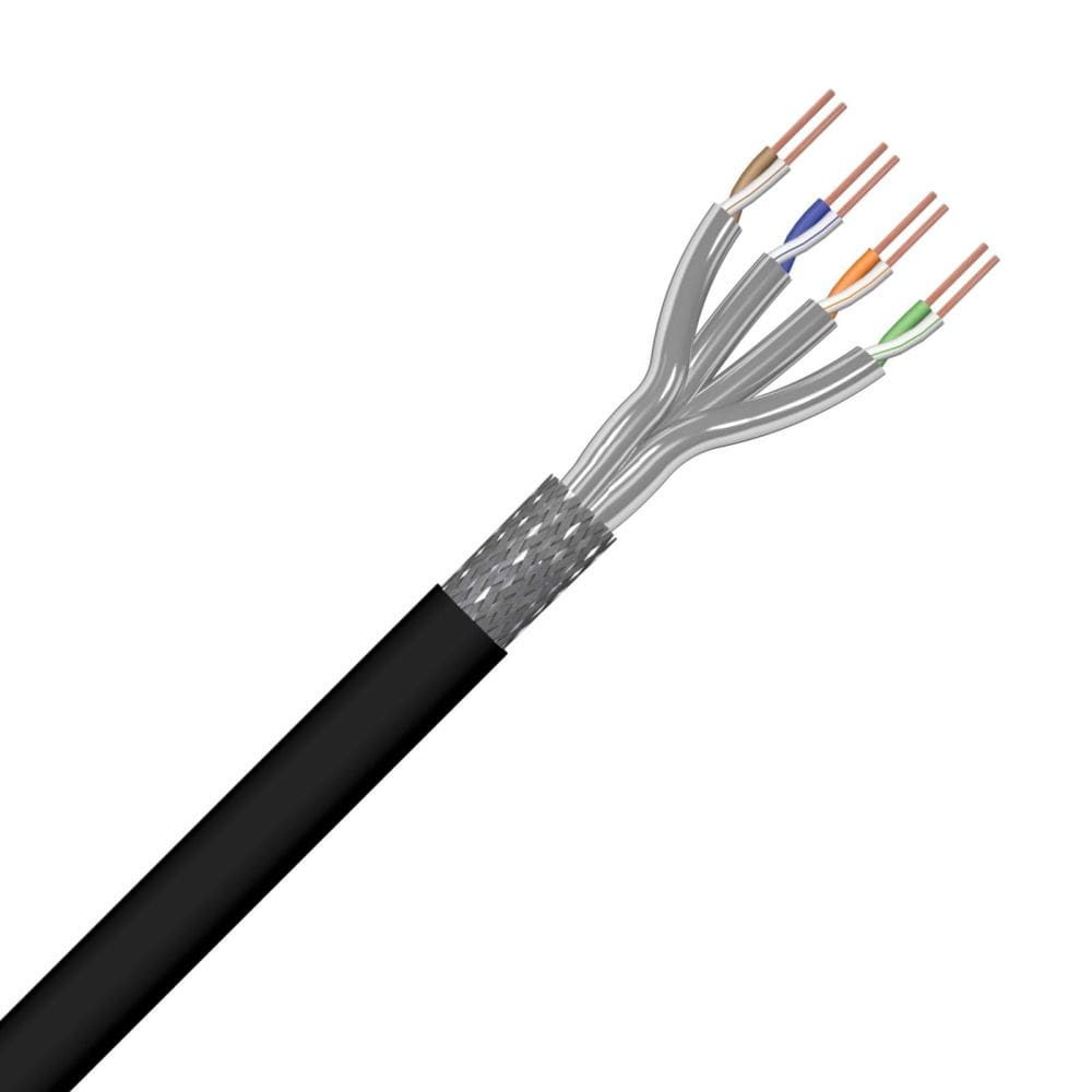 ACOME S/FTP CAT7 4P PE Fca Zwart Outdoor R7470A-T500