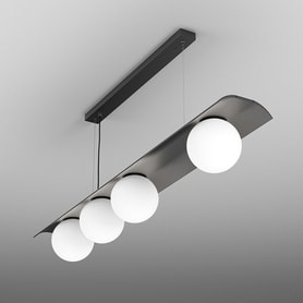 AQFORM MODERN BALL WP x4 LED asymmetry M930 DALI suspended black structure 59823-M930-D0-DA-12