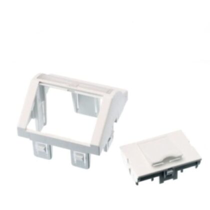 Aginode Belgium LANmark EU Style Angled 45 x 45 Module 1 Snap-In White N423.520