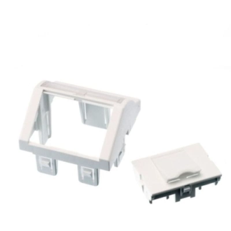 Aginode Belgium LANmark EU Style Angled 45 x 45 Module 1 Snap-In White N423.520
