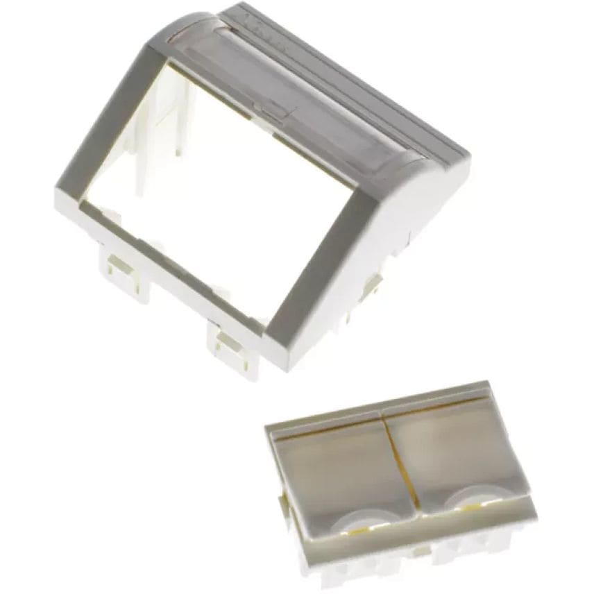 Aginode Belgium LANmark EU Style Angled 45 x 45 Module 2 Snap-In White N423.540N