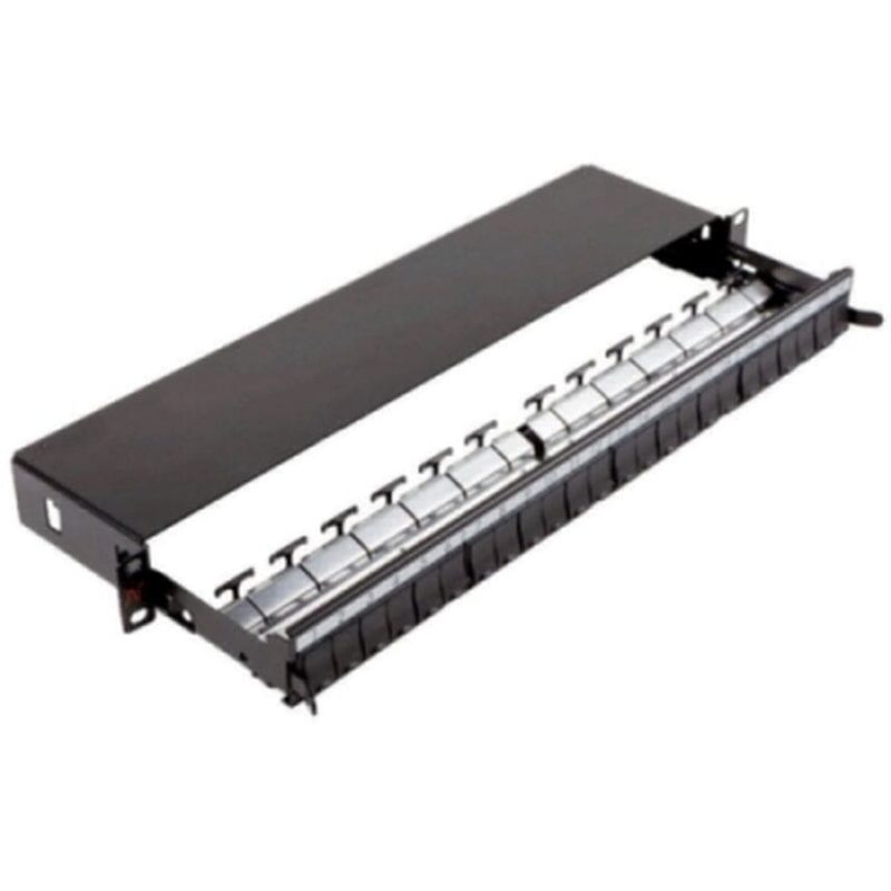 Aginode Belgium LANmark Patch Panel 24 Snap-In Sliding Black N521.663BK