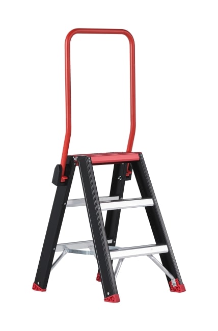 Altrex Taurus dubbel oploopbare trapladder TDO - 3 treden - met inklapbare beugel 192603