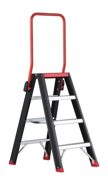 Altrex Taurus dubbel oploopbare trapladder TDO - 4 treden - met inklapbare beugel 192604