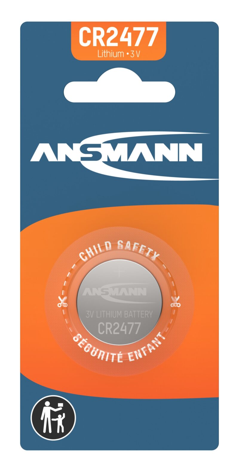 Ansmann Knoopcelbatterij Lithium - 3V - CR2477 - blister 1 stuk A-CR2477-B1
