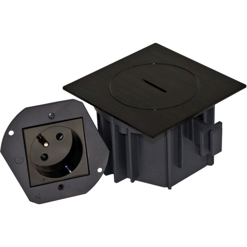 Arpi by Lithoss Floor socket IP66 - 2P+T FR/BE Black Stainless Steel Brushed AR7161318