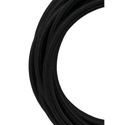 BAILEY Textielsnoer 3 meter Zwart 3x0.75mm2 met aardedraad 3-aderig snoer 139690