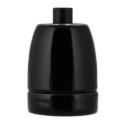 BAILEY Lamphouder Porselein E27 Zwart met kunststof trekontlaster zwart Fitting Max 60W 139706