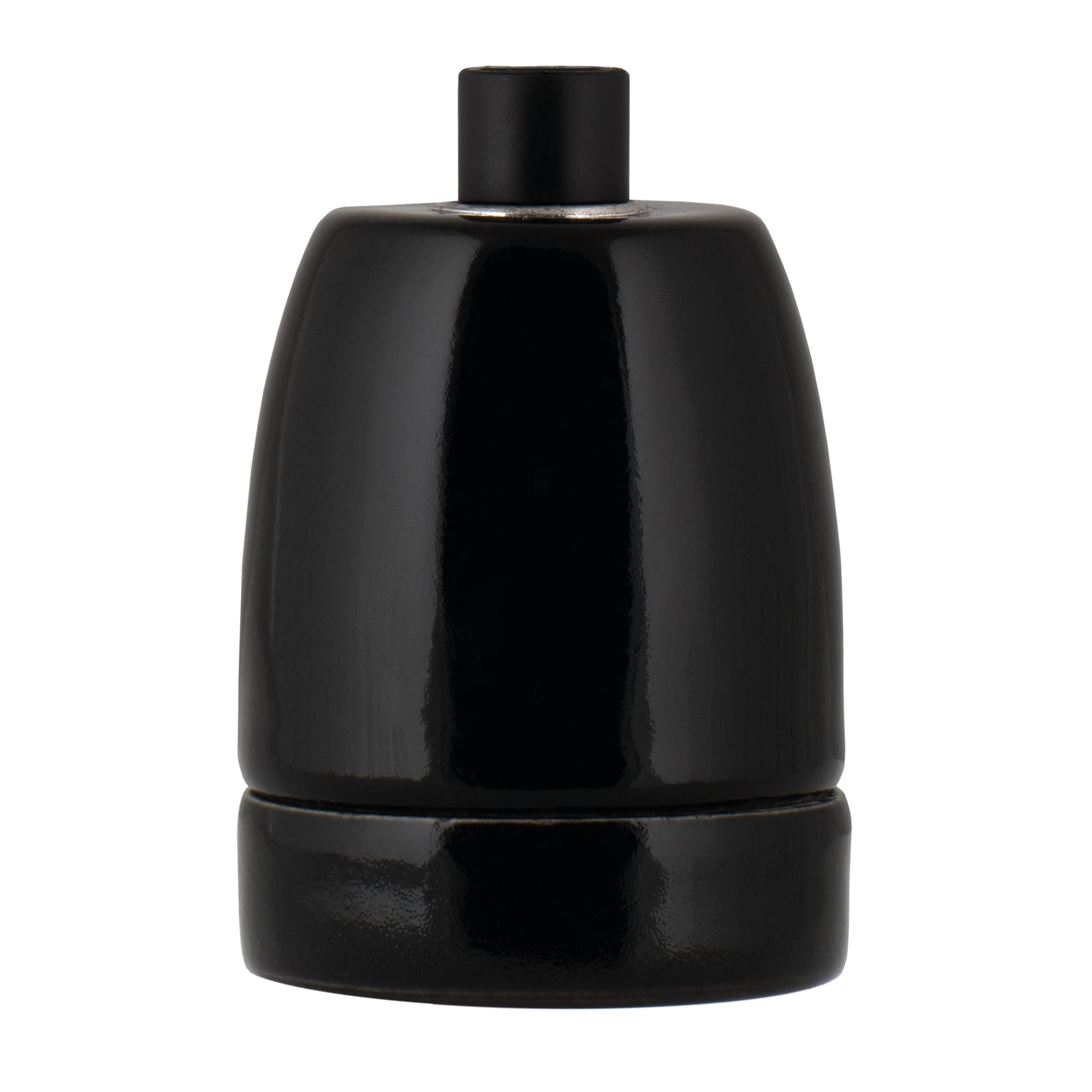 BAILEY Lamphouder Porselein E27 Zwart met kunststof trekontlaster zwart Fitting Max 60W 139706