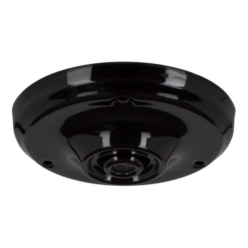 BAILEY Plafondkap Porselein Zwart 100x33mm met trekontlaster 139709