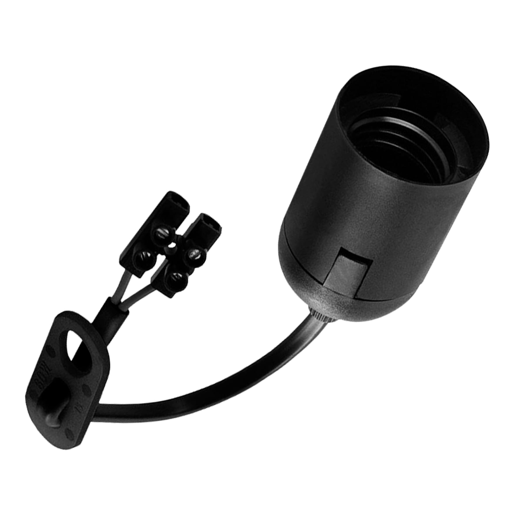 BAILEY Verhuisfitting E27 Kunststof lamphouder zwart met 15cm kabel 2x0.75mm² 140215