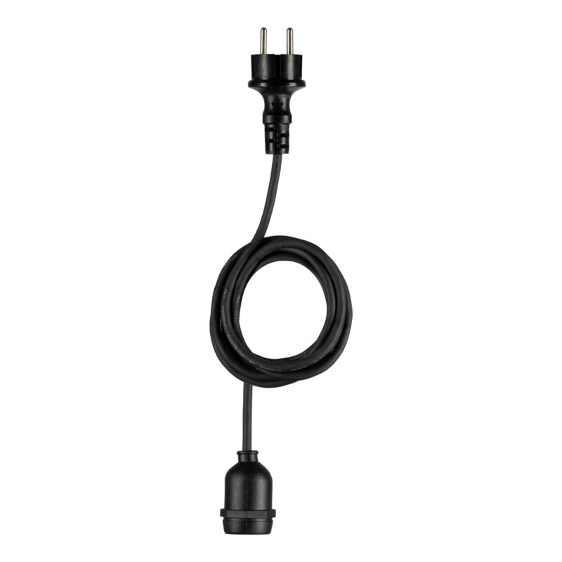 BAILEY Hanglamp Outdoor IP44 E27 Zwart met 5M Rubberkabel 2x1.0mm2 en Stekker Max 25W 143002