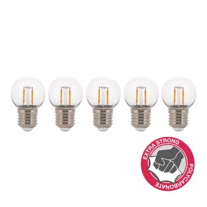 BAILEY LED Filament Safe Kogel G45 E27 2W 2700K helder 160lm ECOPACK 5st (5x141886) 144082