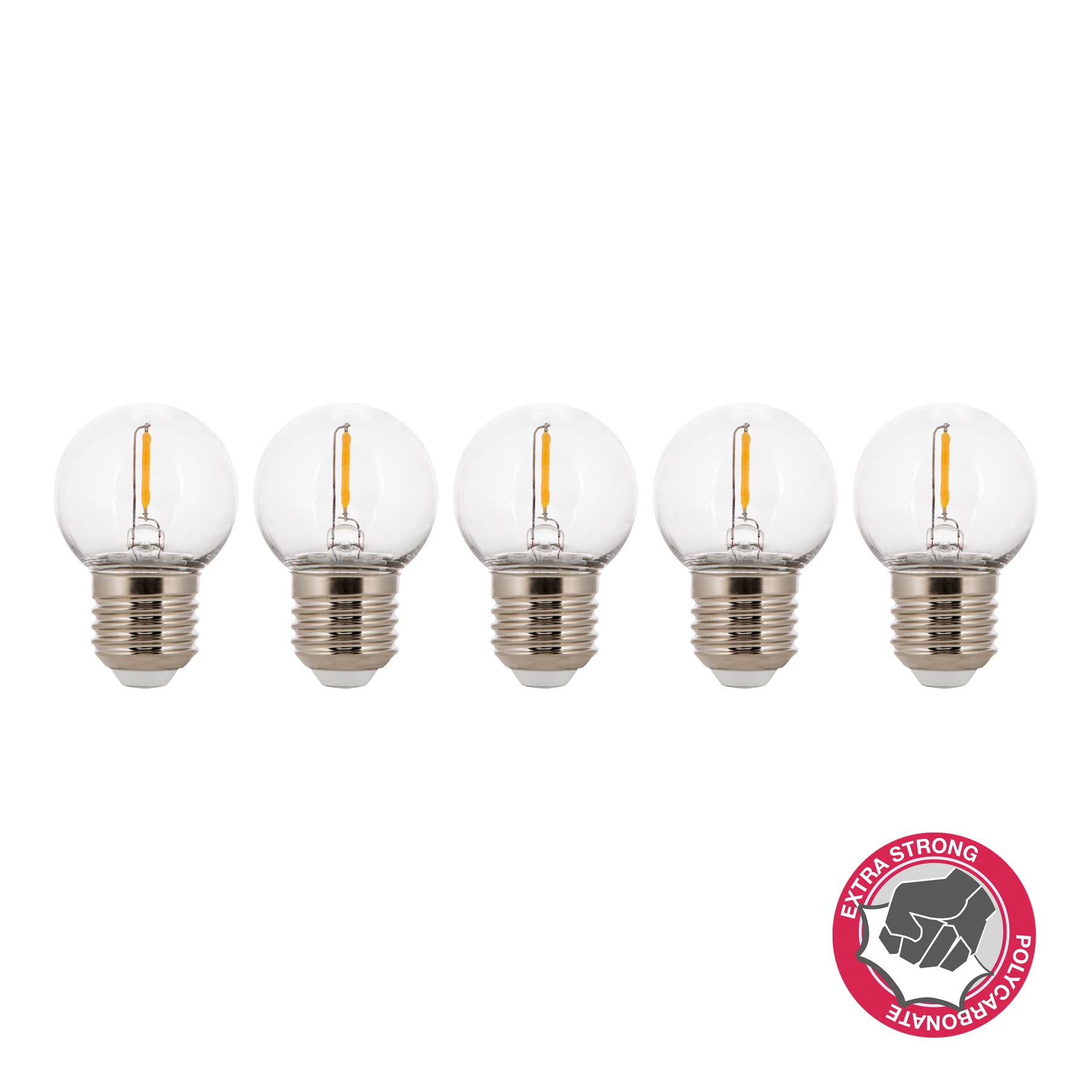 BAILEY EcoPack 5st LED Filament Safe Kogel G45 E27 1W 2700K Helder 80lm (9W) (5x141885) 144945