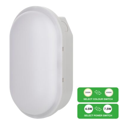 BAILEY LED Bulkhead Switch 4.5W-7.5W 420-750lm 830-840 Oval Grey 146041