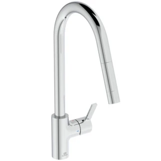 Ideal Standard Gusto eengreeps keukenmengkraan C uitloop uittrekbare handdouche 1 F - chroom BD414AA