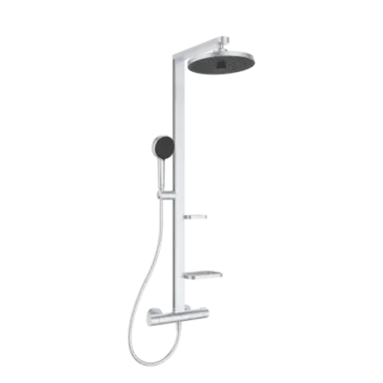 Ideal Standard Alu+ douchethermostaatset - hoofddouche 260 mm - handdouyche 100 mm - silver BD583SI