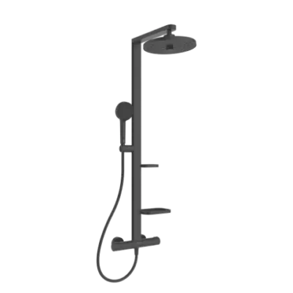 Ideal Standard Alu+ douchethermostaatset - hoofddouche 260 mm - handdouche 100 mm - zwart mat BD583XG