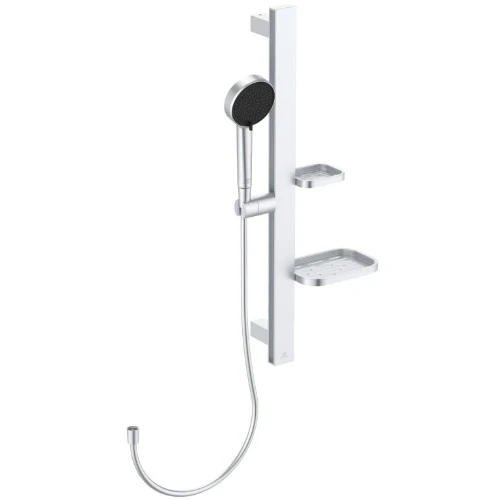 Ideal Standard Alu+ Doucheset 600 mm handdouche 2 F 100 mm + doucheflexibel 1/2 x 1750 mm - silver BD586SI