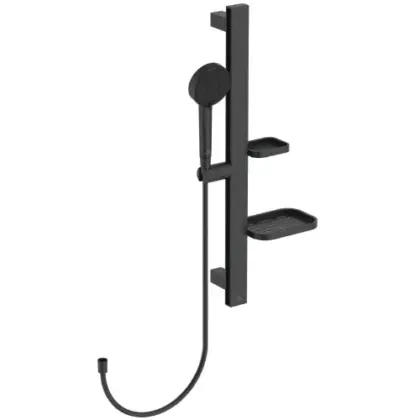 Ideal Standard Alu+ Doucheset 600 mm handdouche 2 F 100 mm + doucheflexibel 1/2 x 1750 mm - zwart mat BD586XG