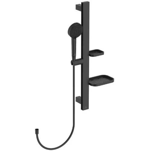 Ideal Standard Alu+ Doucheset 600 mm handdouche 2 F 100 mm + doucheflexibel 1/2 x 1750 mm - zwart mat BD586XG