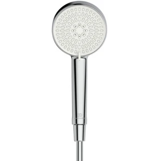 Ideal Standard IdealRain handdoucheset - handdouche 2jet 100 mm chroom/wit - muurhouder - Idealflex 1/2 x 1250 mm - 8 l/min BE152AA