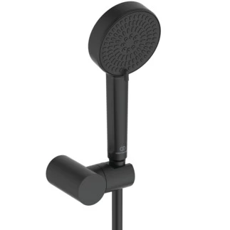 Ideal Standard IdealRain handdoucheset 100 mm - 2 jet - met muurhouder - doucheflexibel 1/2 x 1250 mm - zwart mat BE153XG