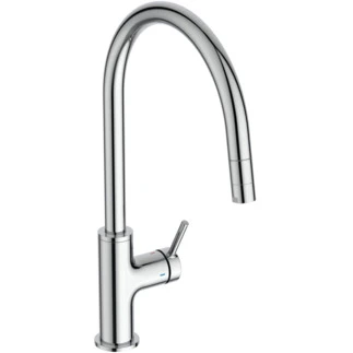 Ideal Standard Ceraline Nuovo keukenmengkraan - chroom - C-uitloop - uitrekbaar vuistdouche BE268AA