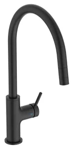 Ideal Standard Ceraline Nuovo keukenmengkraan - Silk Black - C-uitloop - uittrekbaar vuistdouche BE268XG