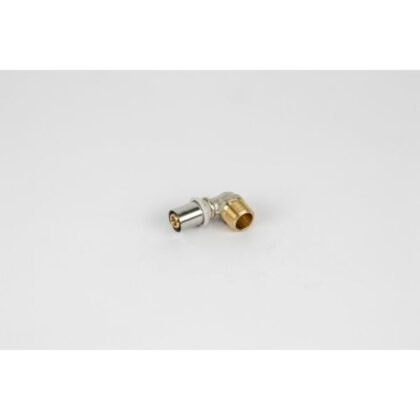 BEGETUBE Haakse Alpex perskoppeling buitendraad - Ø1/2''M x 16x2mm - messing - hoek 90° 318010418