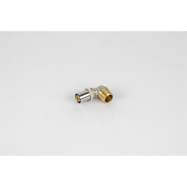BEGETUBE Haakse Alpex perskoppeling buitendraad - Ø1/2''M x 16x2mm - messing - hoek 90° 318010418