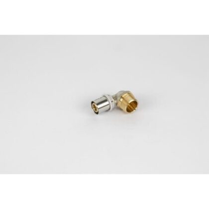BEGETUBE Haakse Alpex perskoppeling buitendraad - Ø3/4''M x 20x2mm - messing - hoek 90° 318010735