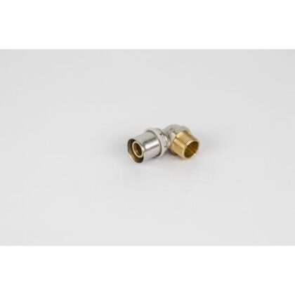 BEGETUBE Haakse Alpex perskoppeling buitendraad - Ø3/4''M x 26x3mm - messing - hoek 90° 318010756