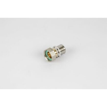 BEGETUBE Rechte perskoppeling binnendraad +moer +vlakke dichting - 1'' Vx26x3mm - messing 501300556