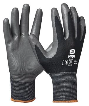 Nylon Nitril handschoenen MT9 - Midi grijs - naadloos nitril coating - prijs per paar BME_709263