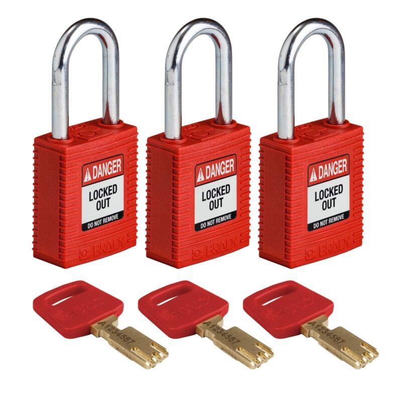 BRADY Safekey Nylon 38mm ST S KA 3PK rood 150271