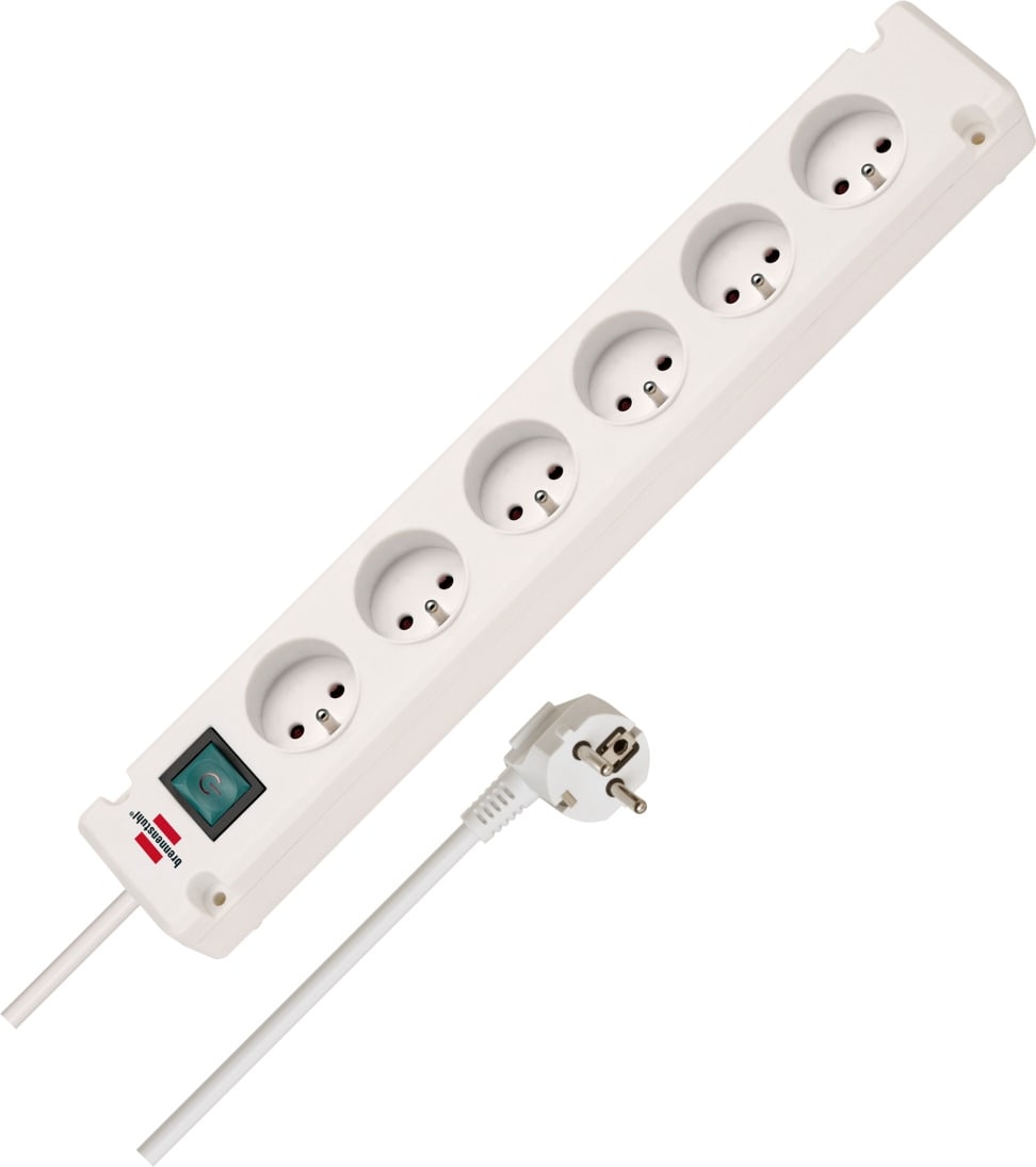 BRENNENSTUHL Bremounta stekkerdoos 6-voudig wit 3m H05VV-F 3G1