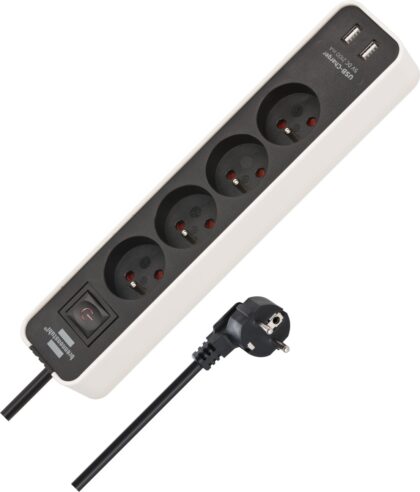 BRENNENSTUHL Ecolor stekkerdoos met USB 4-voudig 1153244026