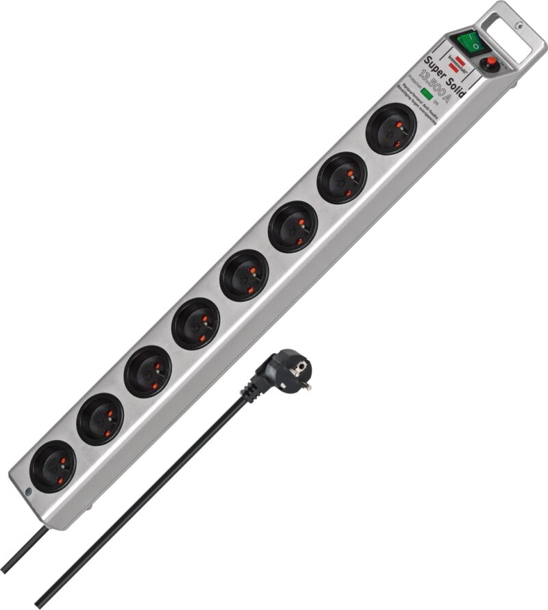 BRENNENSTUHL Stekkerdoos Supe-Solid met overstroombeveiliging 8 Stopcontacten aansluitsnoer 1153344318