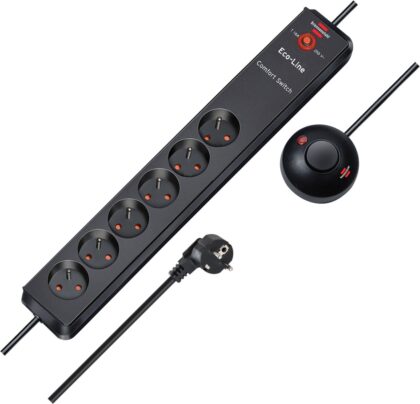 BRENNENSTUHL Stopcontactlijst Eco-Line comfortswitch. 5 stopcontacten conform voetschakelaar 1159454616