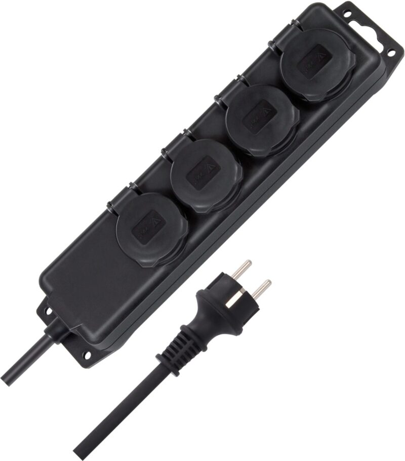 BRENNENSTUHL Stekkerdoos IP44 4-voudig zwart 2m H07RN-F 3G1