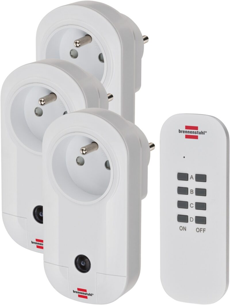 BRENNENSTUHL 3 stopcontactadapter met draadloze ontvanger voor binnenshuis IP 20 1507041