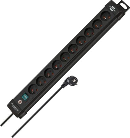 BRENNENSTUHL Premium-Line stekkerdoos 10-voudig zwart 3m H05VV-F 3G1