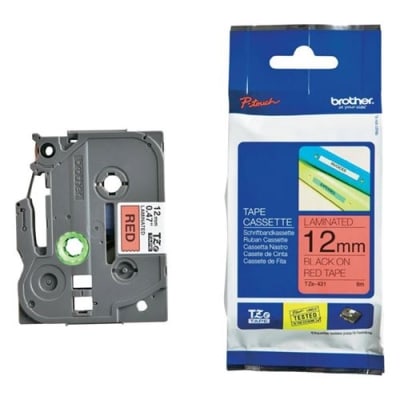 BROTHER Cassette 12mm zwart-rood TZE431