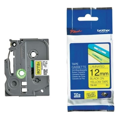 BROTHER Cassette 12mm zwart-geel TZE631