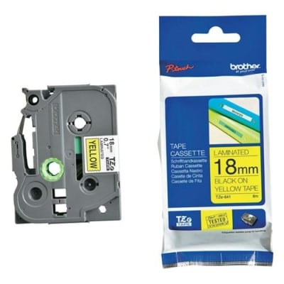 BROTHER Cassette 18mm zwart-geel TZE641