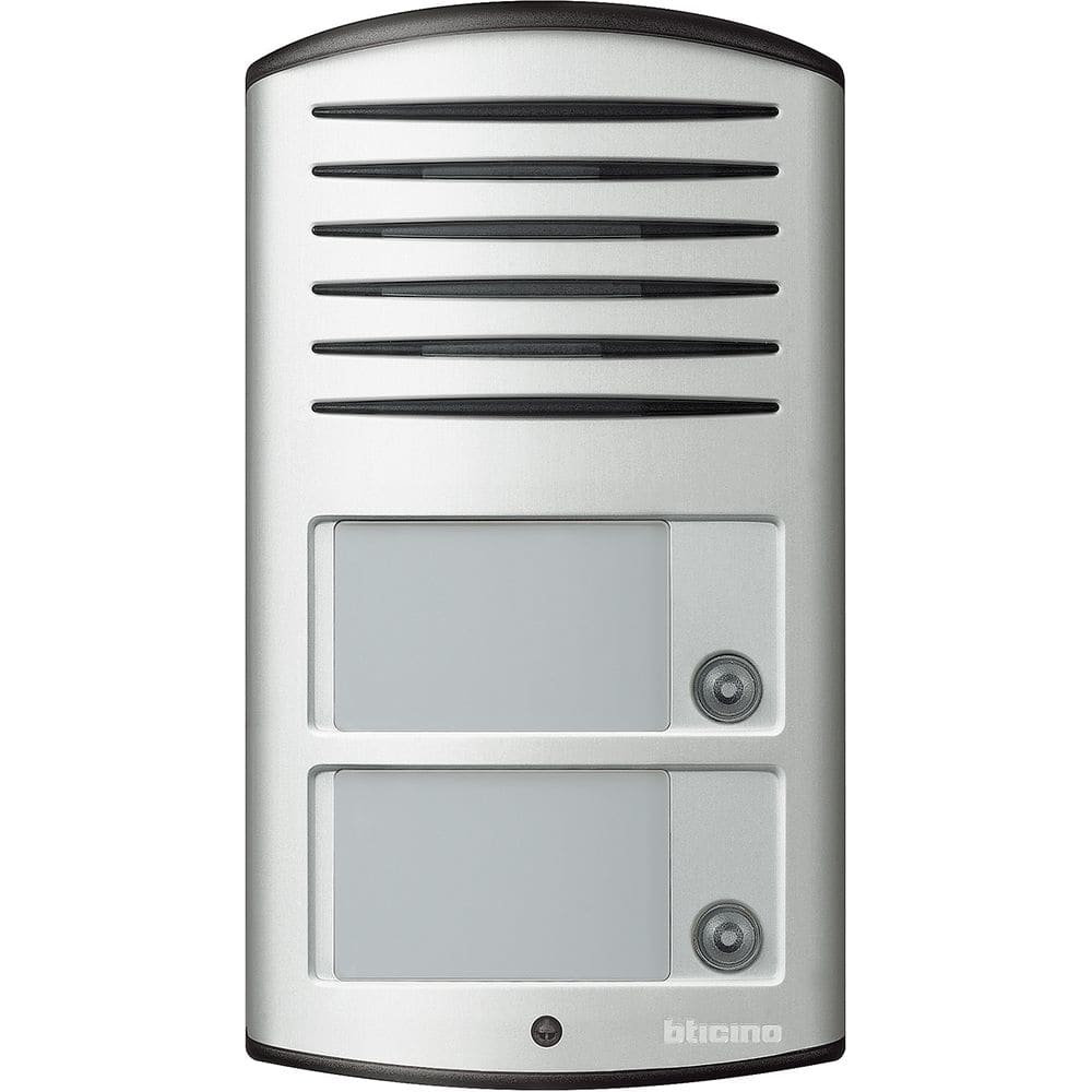 BTICINO Deurstation audio Linea 2000 - 2-draads - aluminium - met 2 oproepknoppen 342921